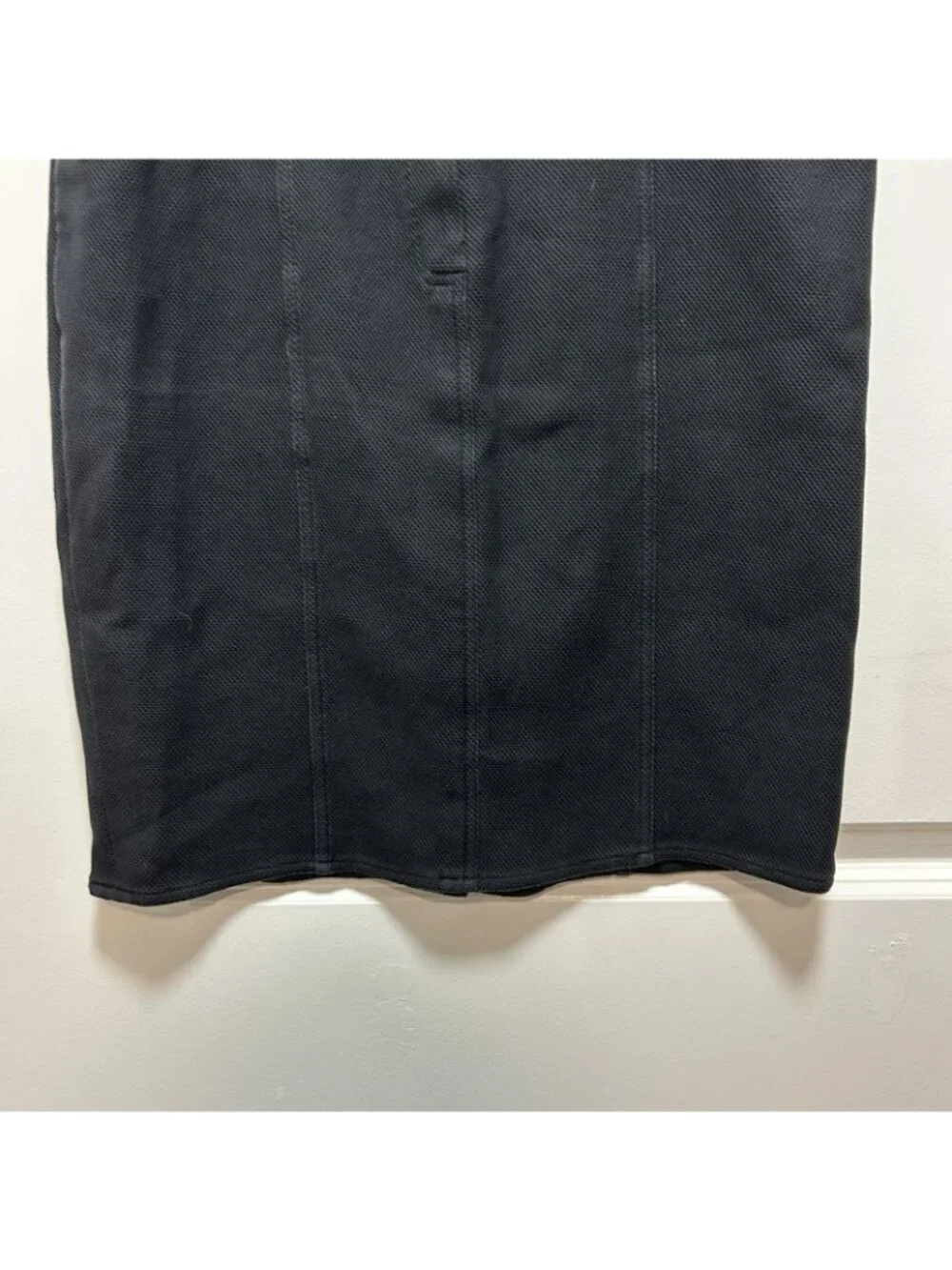 Chanel Vintage Linen Blend Wool Button Front Pencil Skirt Buttons Pocket Small